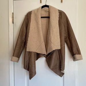 Vegan Sherpa and leather jacket